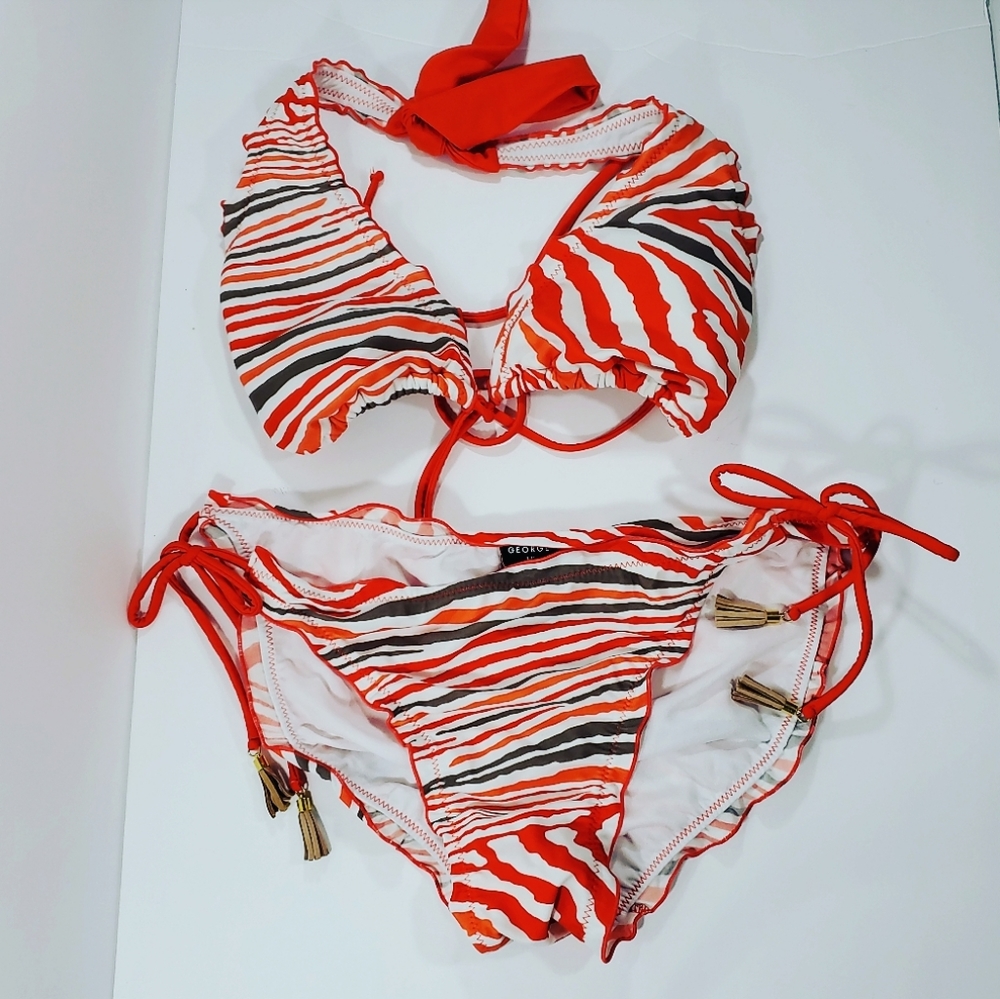 George Zebra Print 2 Piece Swim Suit